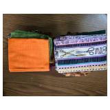 Quilting Suares, Two Stacks, Scissors and Orange on Top