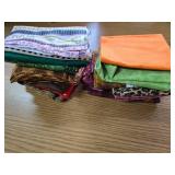 Quilting Suares, Two Stacks, Scissors and Orange on Top