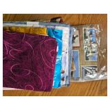 Lot of Quilting Squares, Red Swirly on Top of Pile That Is Roughly 8 Inches High