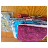 Lot of Quilting Squares, Red Swirly on Top of Pile That Is Roughly 8 Inches High