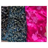 8 Yards of the Red with Pink Felt and a Yard of Gold Swirls