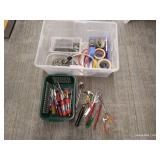 Tote of Misc. Tools, Hardware, & Tape