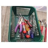 Tote of Misc. Tools, Hardware, & Tape