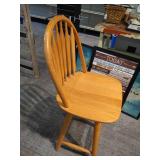 Wooden Swivel Barstool