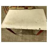 Vintage Wood & Enameled Metal Table