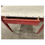 Vintage Wood & Enameled Metal Table