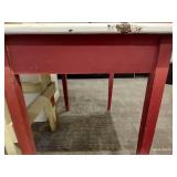 Vintage Wood & Enameled Metal Table