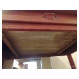 Vintage Wood & Enameled Metal Table