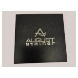 August Steiner Men’s Minimalist Dress Watch – Bold Dark Dial & Two-Tone Gold/Black Style