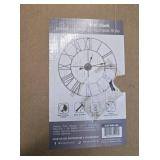 23” Oversized Black Metal Wall Clock – Roman Numeral Style