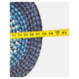 Handwoven Braided Oval Rug – Classic Blues, Timeless Style