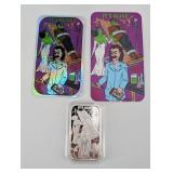 CMG Mint 1 oz .999 Silver Bar & It's Alive Cards (Lot of 2)