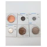 Canada 5 Cents & Norway 1/2 Skilling - 6 Coin Set (1872-1967, 1867)