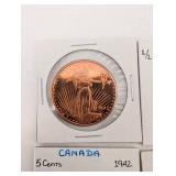 Canada 5 Cents & Norway 1/2 Skilling - 6 Coin Set (1872-1967, 1867)