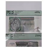 PCGS Currency Zaïre Banknotes - Gem New Zaïre Banque du Zaïre (Lot of 6)