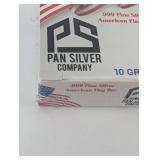 Pan Silver Company American Flag Bar 10g .999 Fine Silver