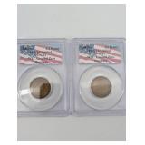 Jamaica Half Penny 1963 (2 Coins) PCGS Certified - WTC Ground Zero Recovery