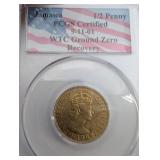 Jamaica 1/2 Penny (Lot of 2) PCGS Certified 1955 WTC Ground Zero Recovery