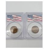 Jamaica Half Penny - PCGS Certified, WTC Ground Zero Recovery (Pair)