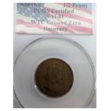 Jamaica Half Penny - PCGS Certified, WTC Ground Zero Recovery (Pair)