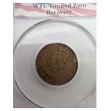 Jamaica Half Penny - PCGS Certified - WTC Ground Zero Recovery 9-11-01