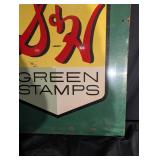 Vintage S&H Green Stamps Sign - Double-Sided, 35 1/2 x 30 in - The Mathews Co.