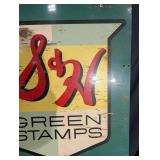 Vintage S&H Green Stamps Sign - Double-Sided, 35 1/2 x 30 in - The Mathews Co.