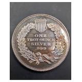 Native American Chief Headdress Silver Round - 1 oz .999 Fine