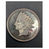 Native American Chief Headdress Silver Round - 1 oz .999 Fine