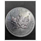 Canada Silver Maple Leaf 1 oz .9999 Fine Silver Coin - $5 Face Value (2013)