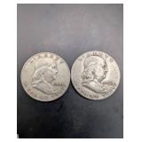 Franklin Half Dollars 1952 & 1960-D (Lot of 2)