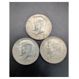 Kennedy Half Dollars 1964 - 90% Silver (Lot of 3)