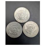 Kennedy Half Dollar 1964 90% Silver (Lot of 3)