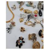 Assorted Costume Jewelry Collection - Crosses, Pearls, Cameos & Brooches