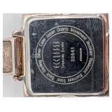 Sterling Silver Square-Case Bracelet Watch - Japan Movement, Bead Border