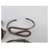 Turquoise & Sterling Silver Jewelry Lot - Cross Pendant, Bracelets, Rings & Earrings