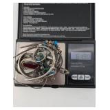 Turquoise & Sterling Silver Jewelry Lot - Cross Pendant, Bracelets, Rings & Earrings