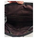 Coach Floral Print Pebbled Leather Backpack - Black