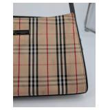 Burberry London Nova Check Tote Bag - Beige with Black/Red Plaid, Zip Closure