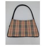 Burberry London Nova Check Tote Bag - Beige with Black/Red Plaid, Zip Closure