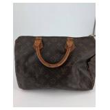Louis Vuitton Monogram Speedy 30 Bag - Brown Canvas With Vachetta Trim