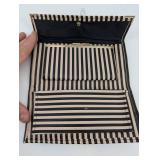 Fendi Roma Patch Wallet - Beige/Black Stripes Leather - Made in Italy