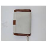 Coach Two-Tone Leather Crossbody Bag with Silver Buckle Closure