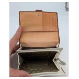 Coach Two-Tone Leather Crossbody Bag with Silver Buckle Closure