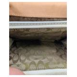 Coach Two-Tone Leather Crossbody Bag with Silver Buckle Closure