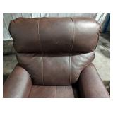 Brown Leather Recliner Chair With Manual Recline Lever