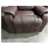 Brown Leather Recliner Chair With Manual Recline Lever