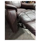 Brown Leather Recliner Chair With Manual Recline Lever