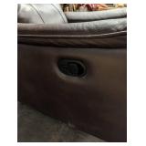 Brown Leather Recliner Chair With Manual Recline Lever