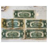 1953 Red Seal $2 Dollar Notes